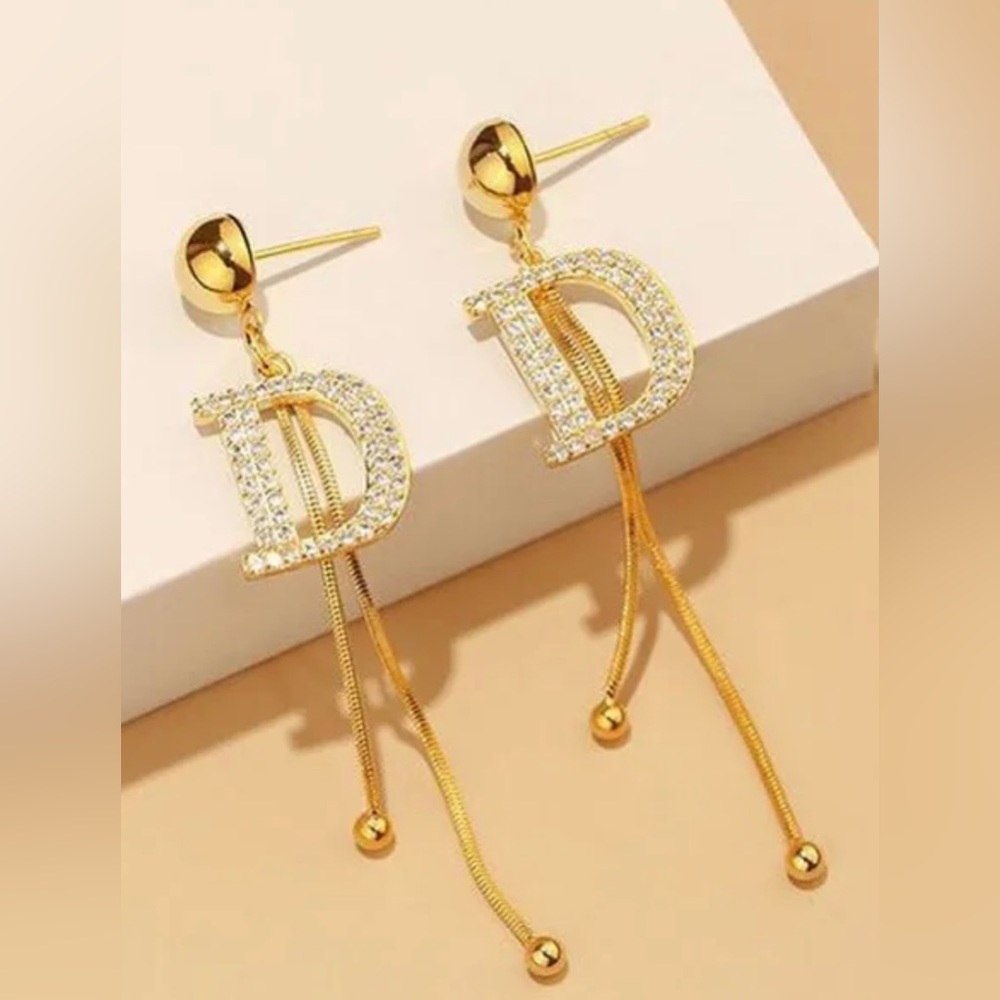 Luxury Long Letter D Tassel Earrings